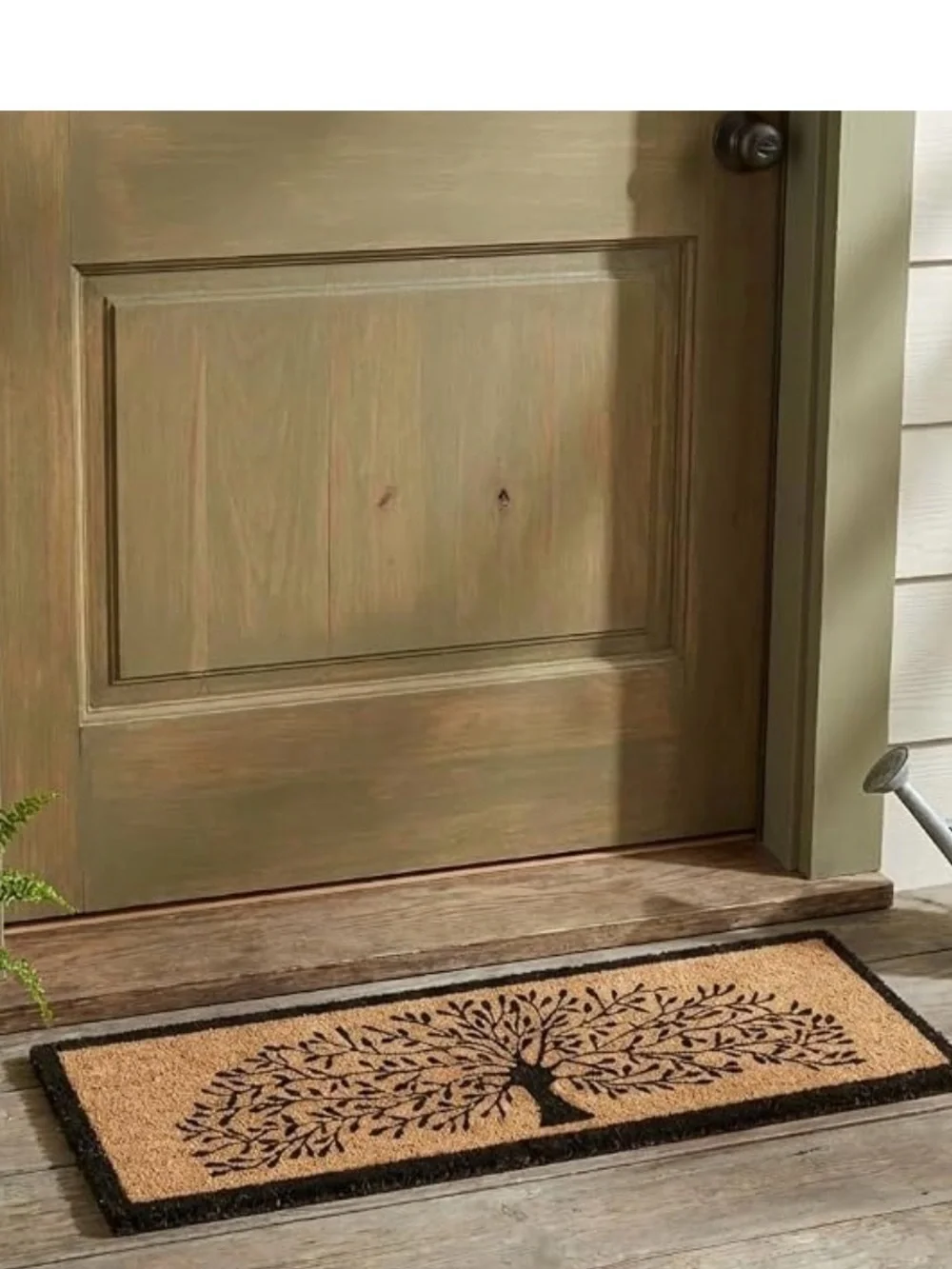 Abbott Home Collection natural Coir Tree of Life Balcony Mat w/Border 10x30 NWT